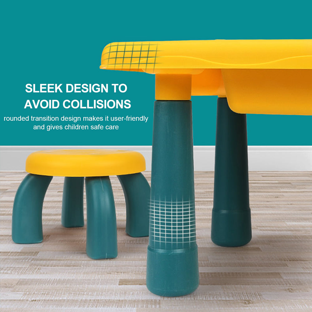 LITTLE STORY Blocks 4 In 1 Activity Table Wt Stool - Green