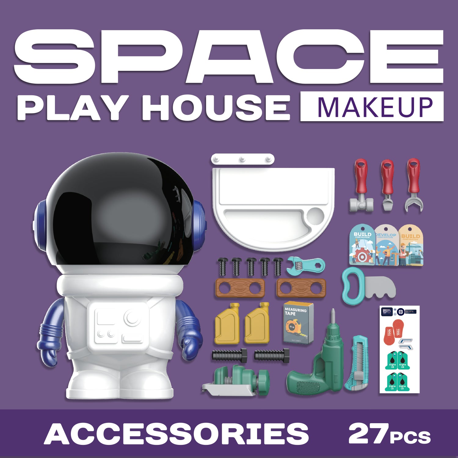 LITTLE STORY 27Pcs Space Tool Table Pay Set - Multicolor