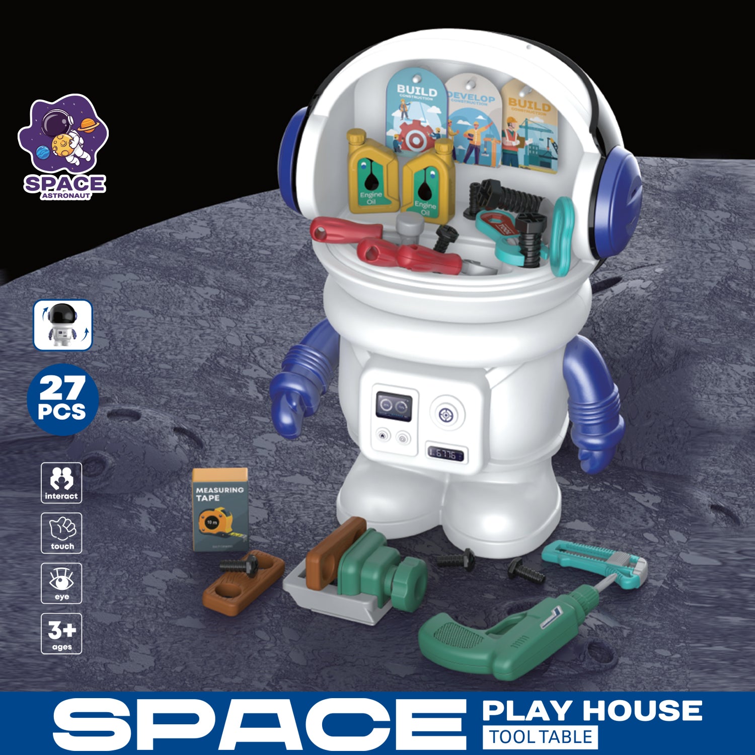 LITTLE STORY 27Pcs Space Tool Table Pay Set - Multicolor