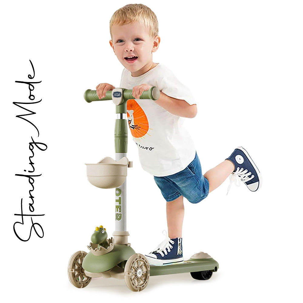 LITTLE STORY Kids Scooter & Ride on β Dinosaur Green