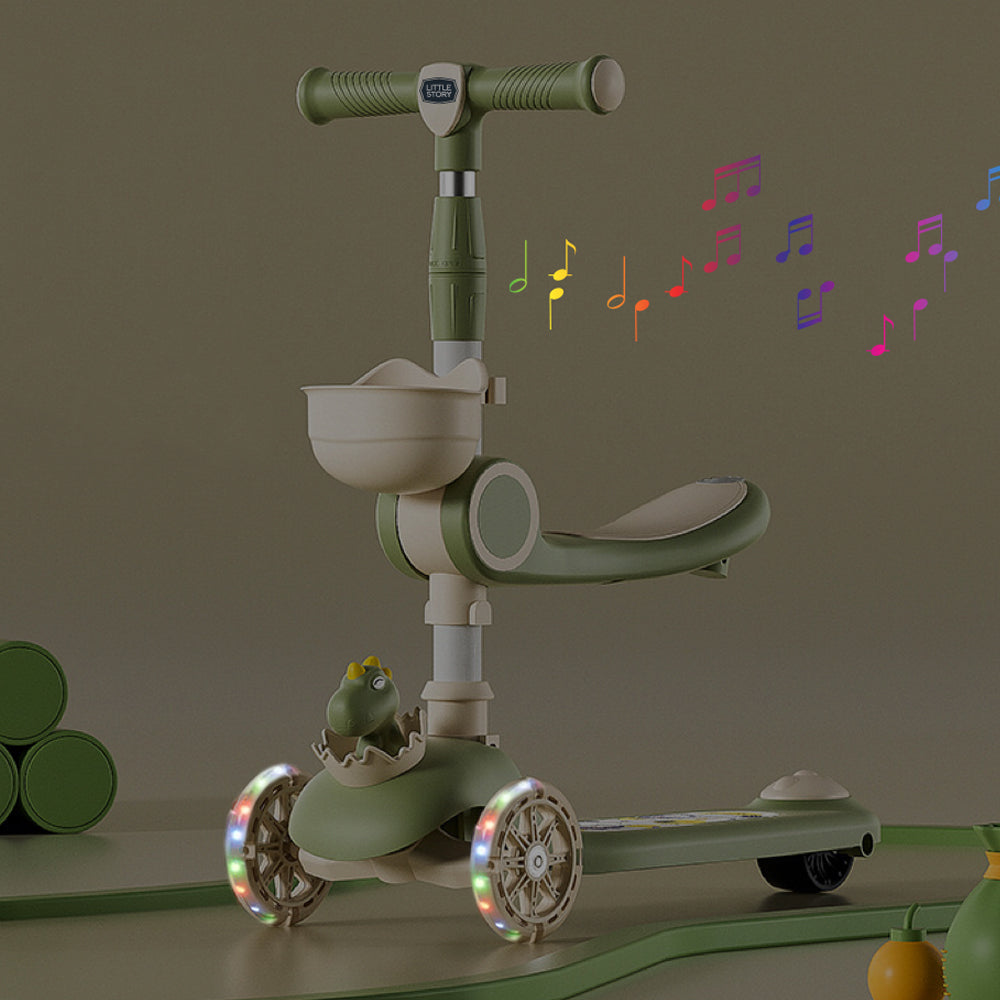 LITTLE STORY Kids Scooter & Ride on – Dinosaur Green