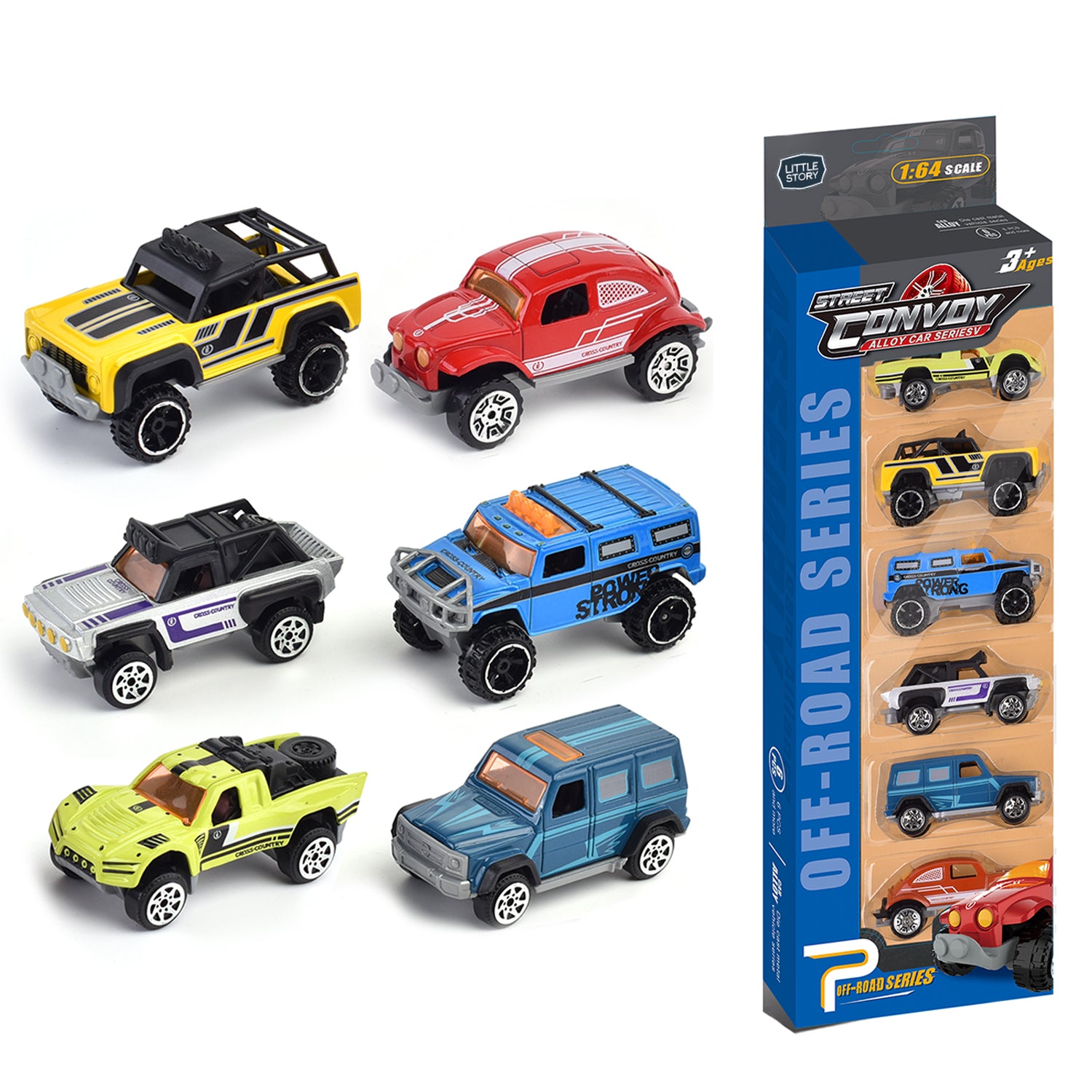 LITTLE STORY Alloy Sliding Off - Road Toy Vehicle (6Pcs) - Multicolor