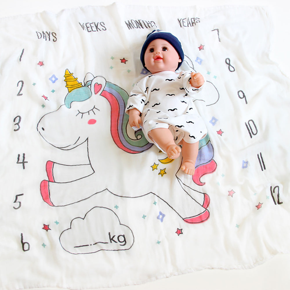 LITTLE STORY Unicorn Blanket - Milestone
