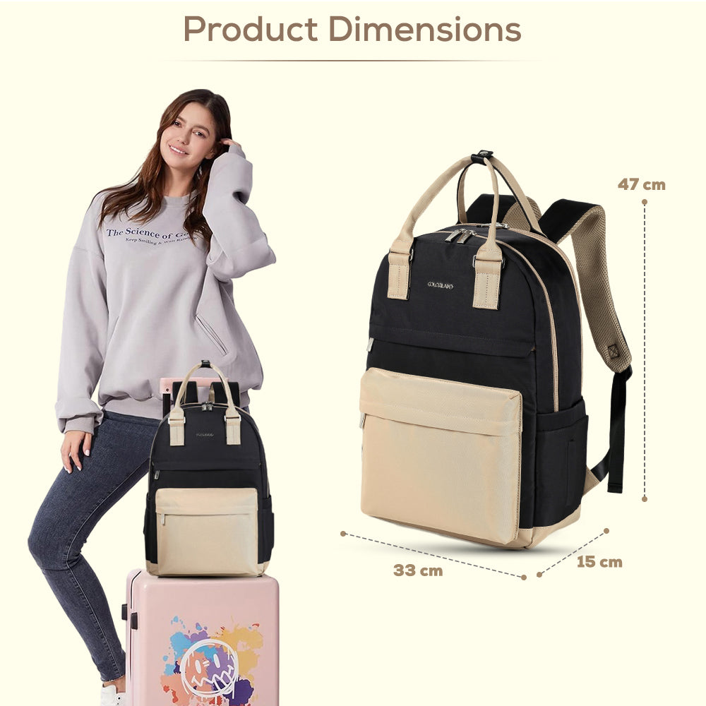 LITTLE STORY Kenzie Mom Dad Travel Diaper Backpack - Black