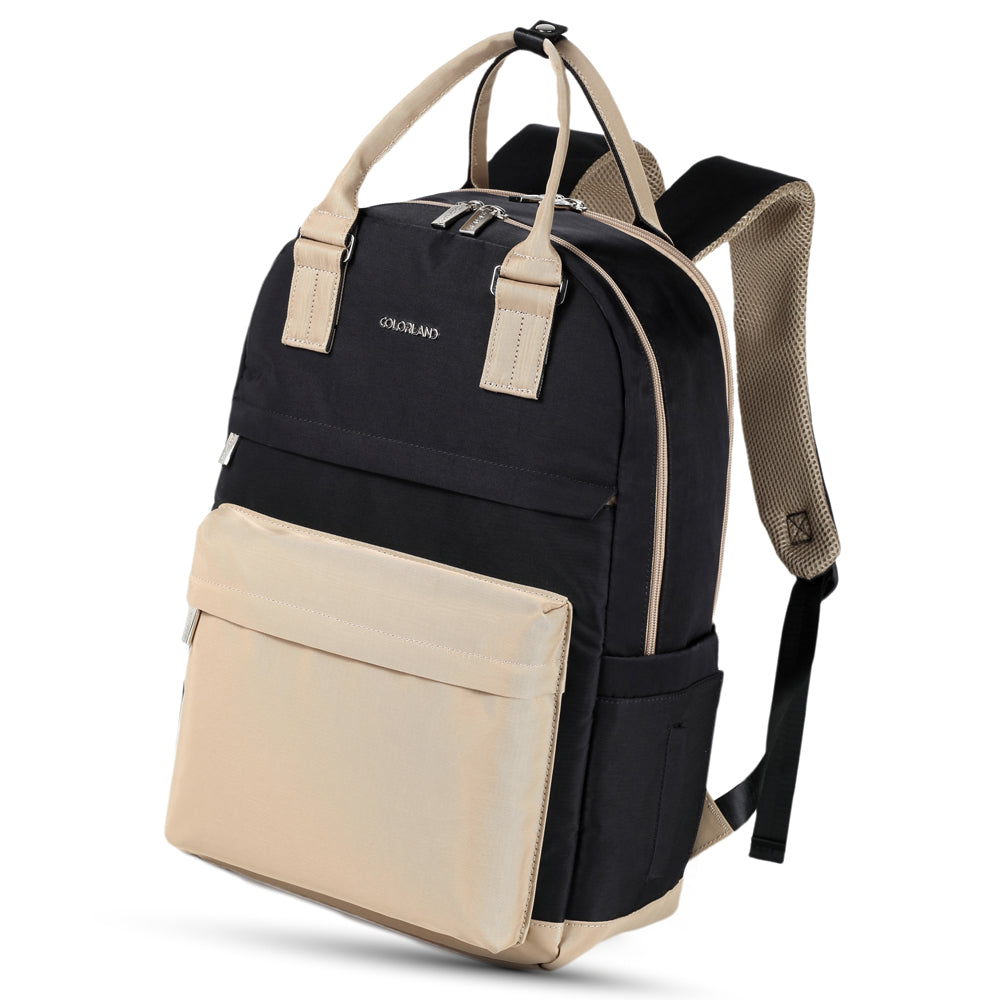 LITTLE STORY Kenzie Mom Dad Travel Diaper Backpack - Black