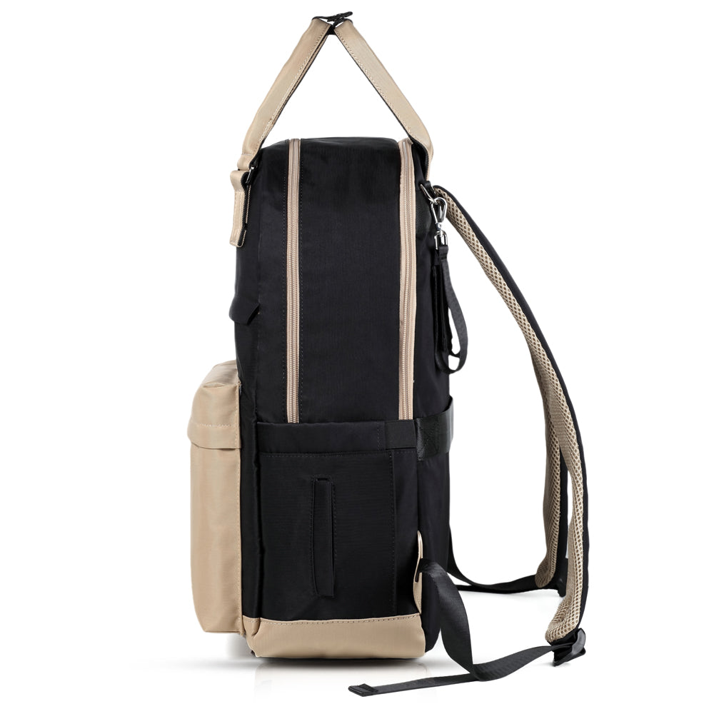 LITTLE STORY Kenzie Mom Dad Travel Diaper Backpack - Black