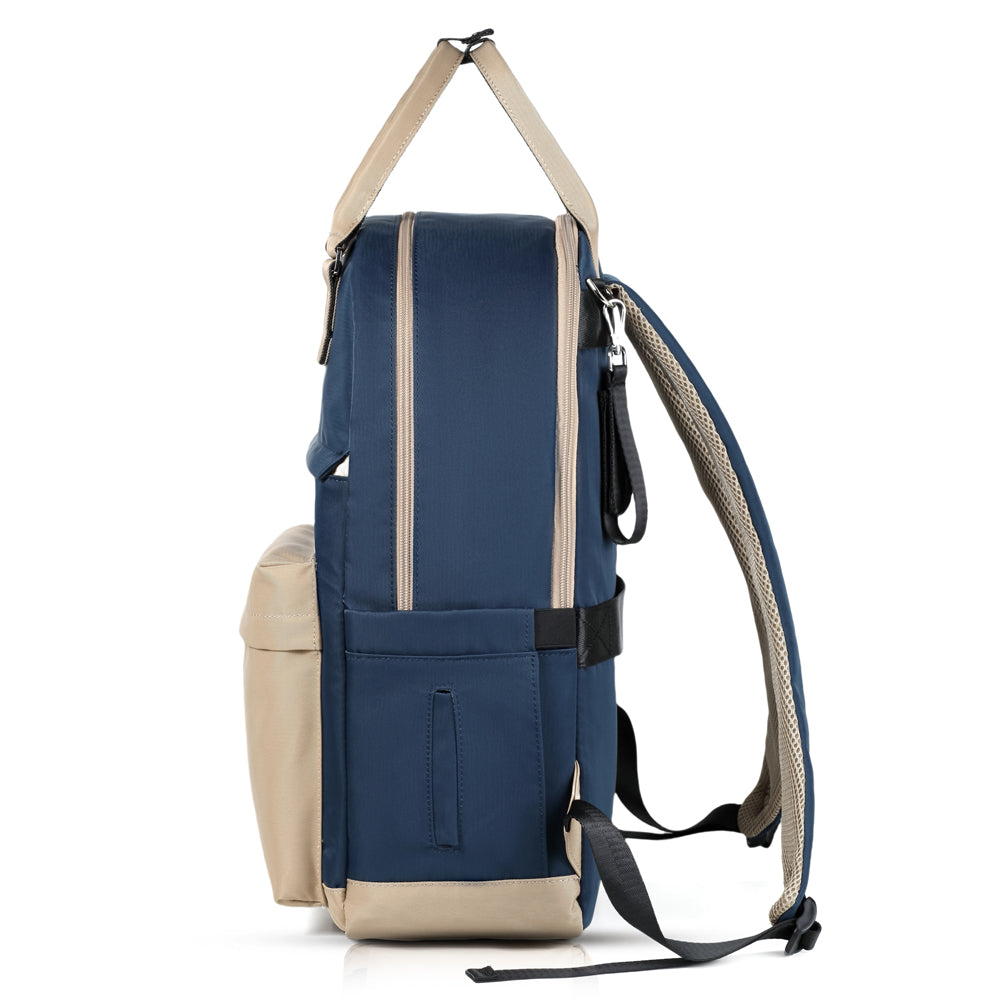 LITTLE STORY Kenzie Mom Dad Travel Diaper Backpack - Dark Blue