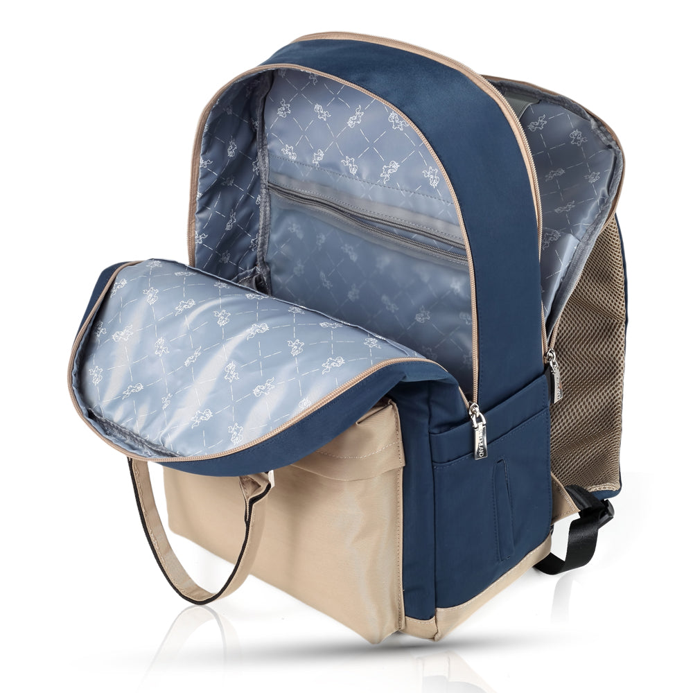 LITTLE STORY Kenzie Mom Dad Travel Diaper Backpack - Dark Blue
