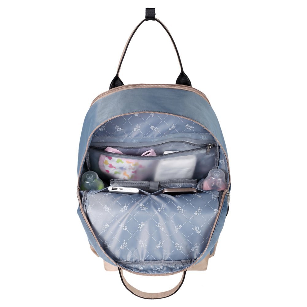 LITTLE STORY Kenzie Mom Dad Travel Diaper Backpack - Blue