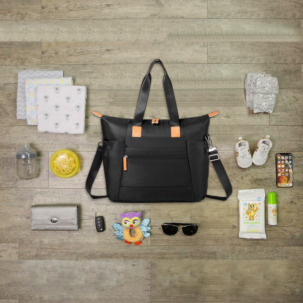 LITTLE STORY Zurich Pack and Go Baby Travel Diaper Bag - Black
