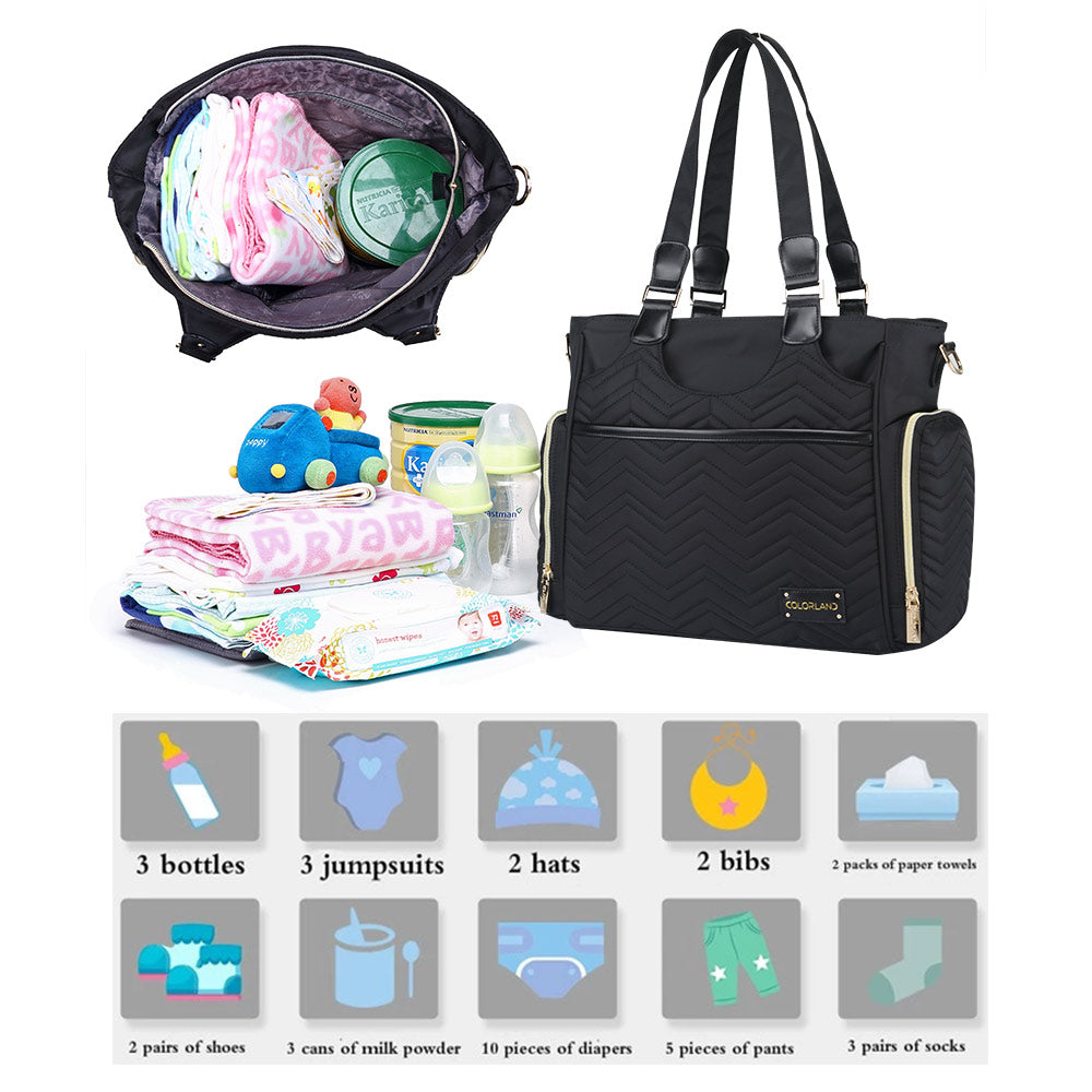 LITTLE STORY Matilda Diaper Bag - Black