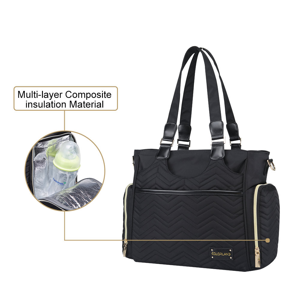 LITTLE STORY Matilda Diaper Bag - Black