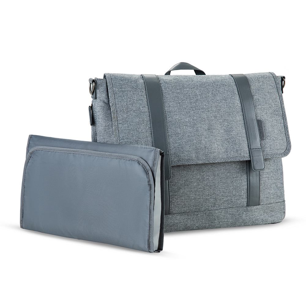 LITTLE STORY Dad's Diaper Bag w/Changing Mat & Stroller Straps - Grey