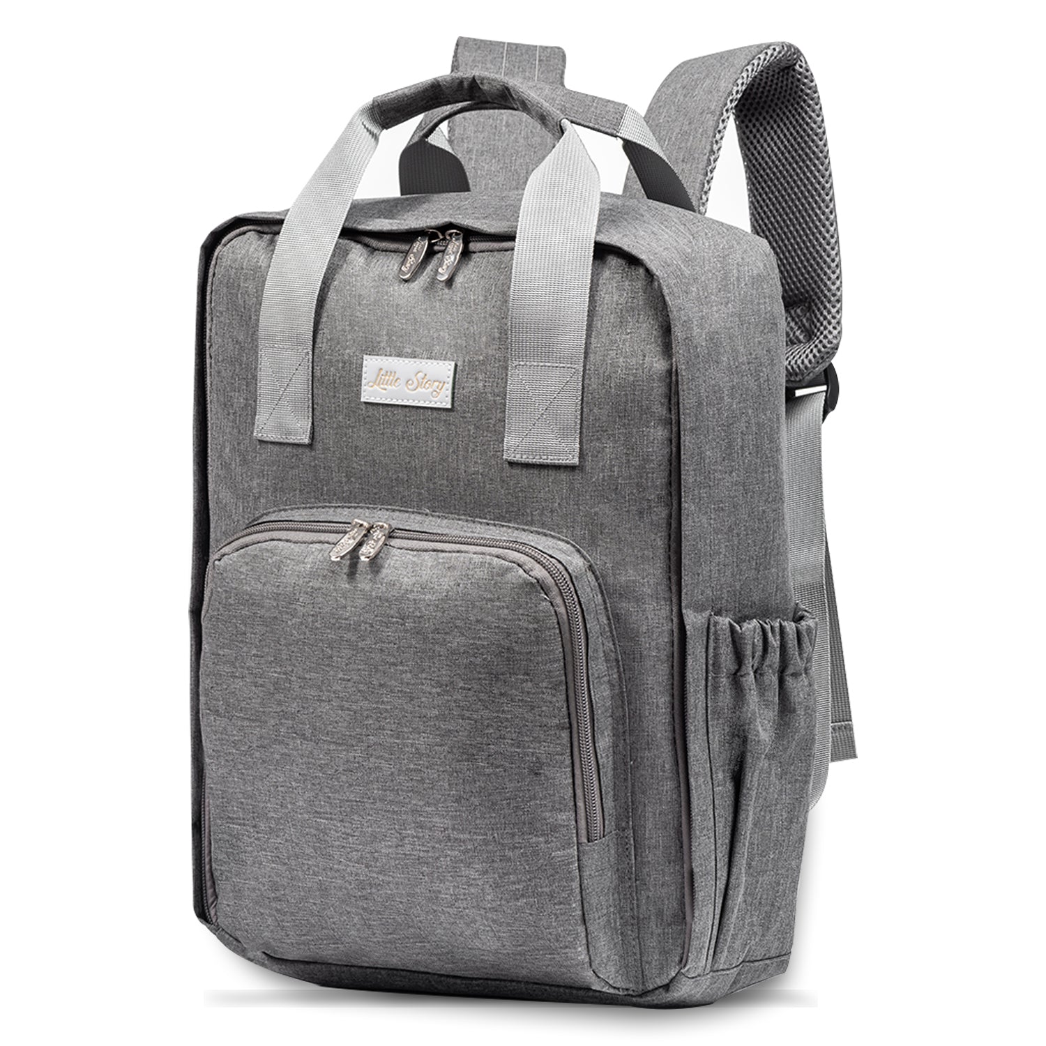 LITTLE STORY Stylish Diaper Travel Backpack wt Changing Pad - Grey