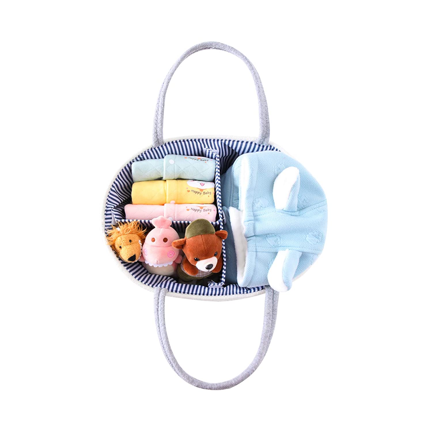 LITTLE STORY Cotton Rope Diaper Caddy - Grey