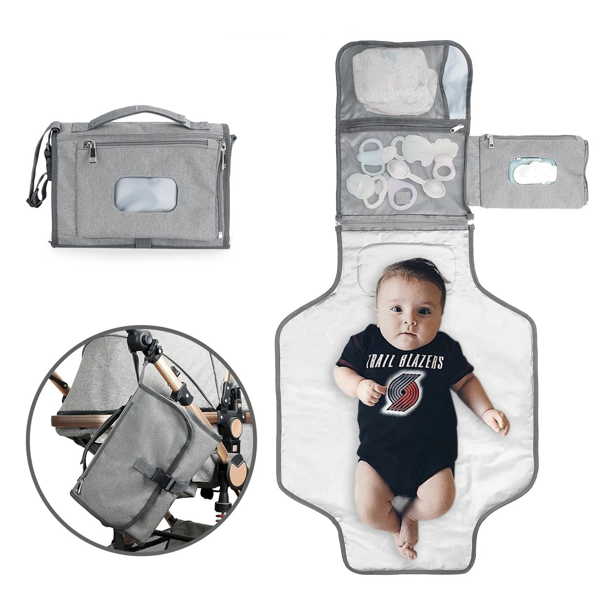 LITTLE STORY Diaper Changing Station Kit - Grey