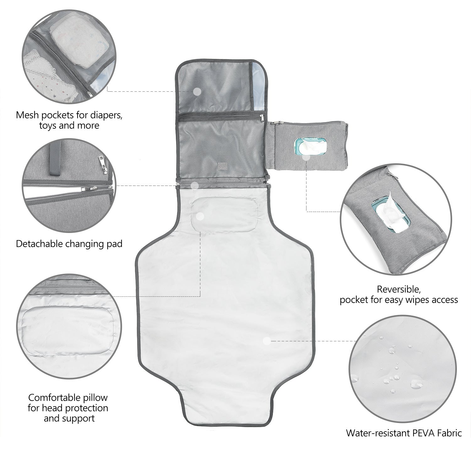 LITTLE STORY Diaper Changing Station Kit - Grey