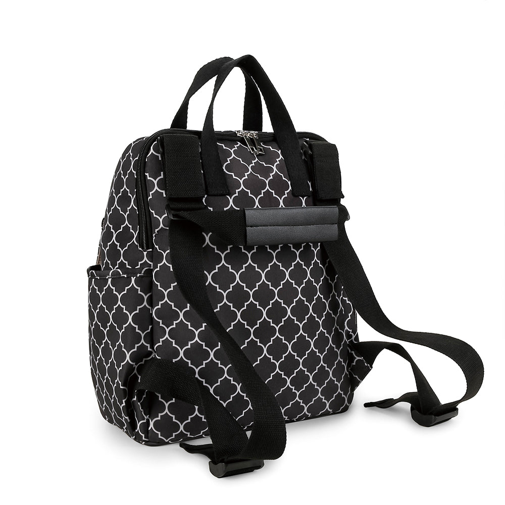 LITTLE STORY set of 3 Diaper Backpack with Changing Mat and Bottle Bag - Signature Black