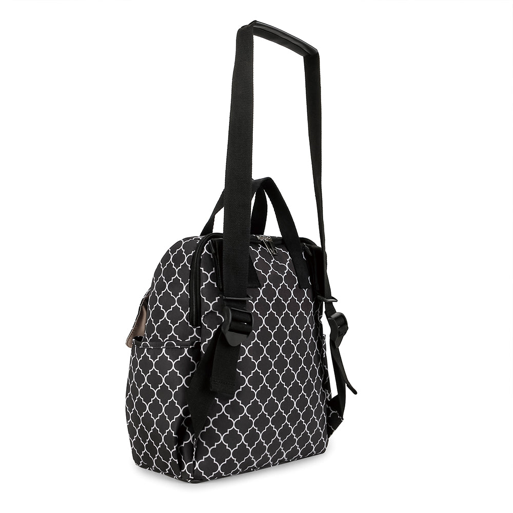 LITTLE STORY set of 3 Diaper Backpack with Changing Mat and Bottle Bag - Signature Black