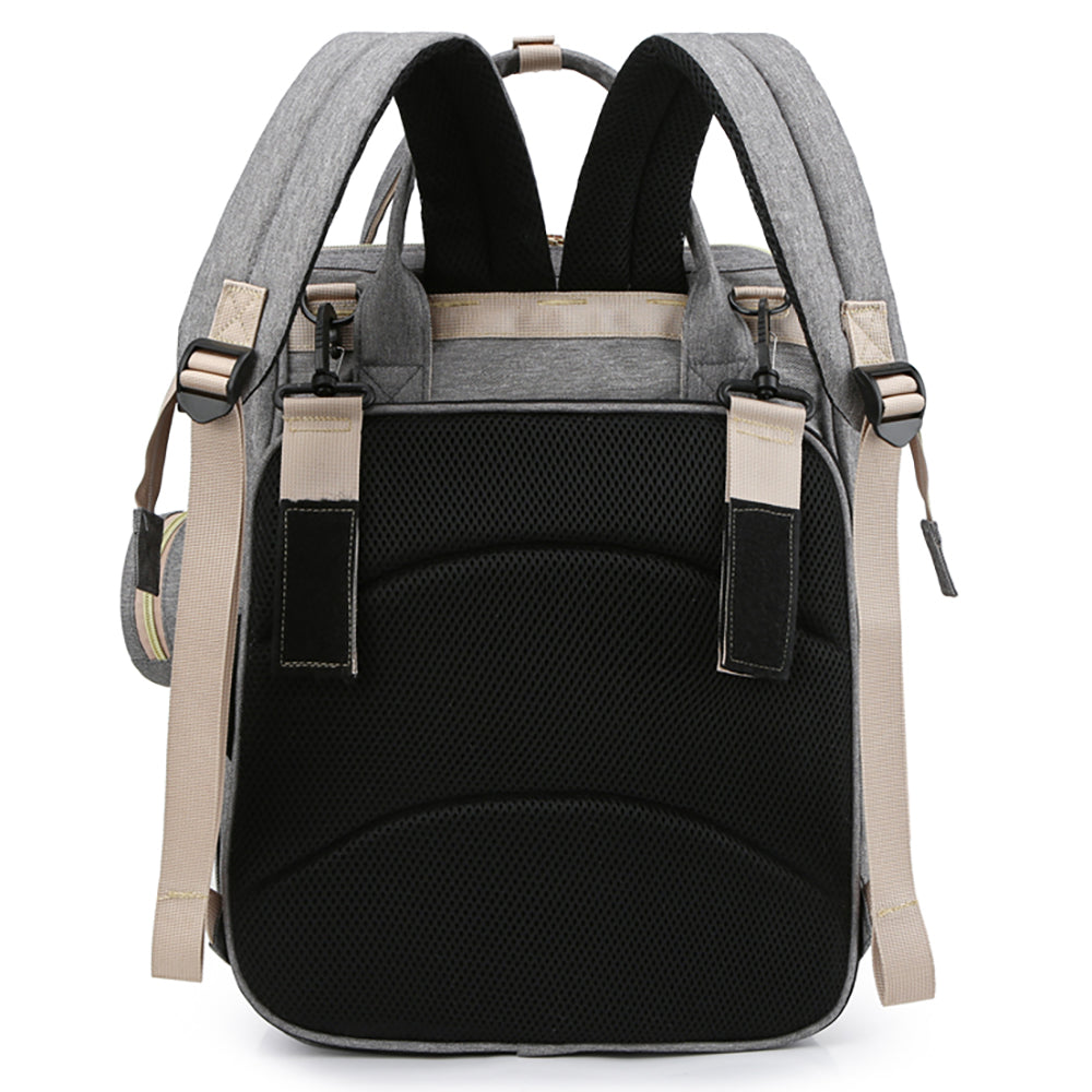 LITTLE STORY - Diaper Bag wt portable bassinet bed & pacifier pouch - Grey