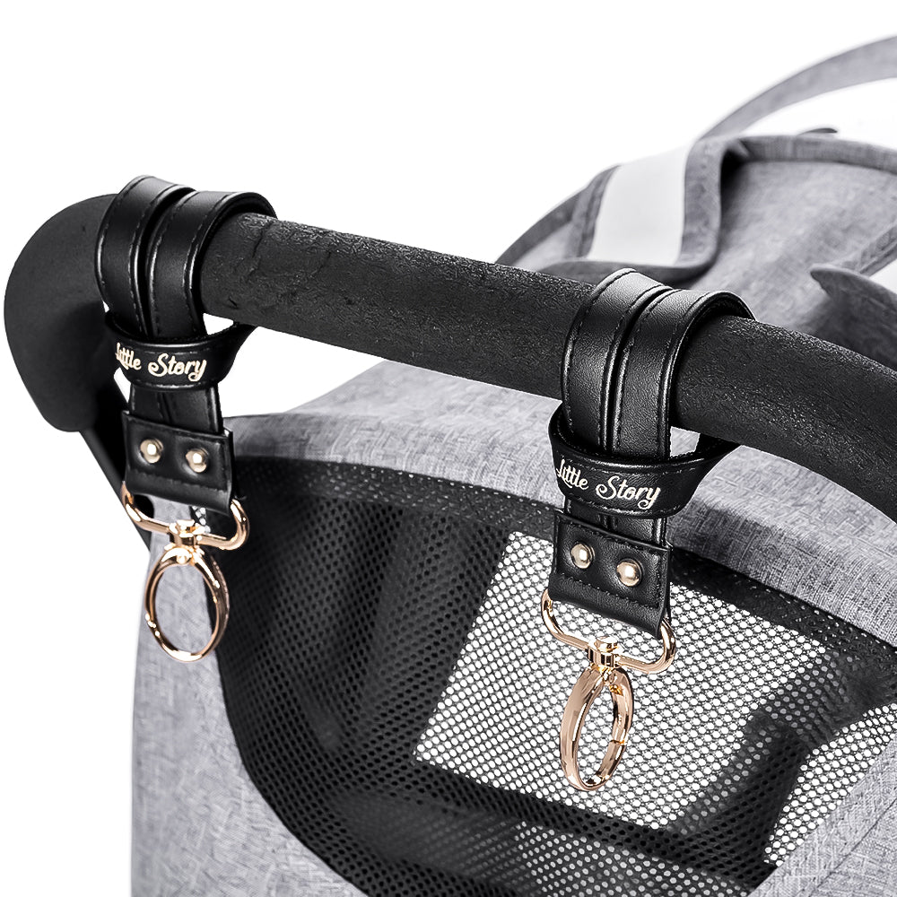 LITTLE STORY Premium Stroller Hooks - Black