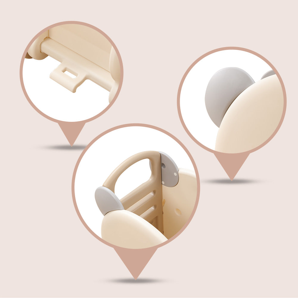 قصة صغيرة - عربة تسوق/تخزين ألعاب الأطفال المحمولة - لون بيج دب