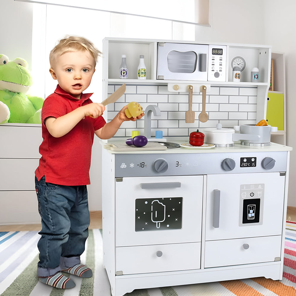 LITTLE STORY Wooden Kitchen w/ Accessories - Grey