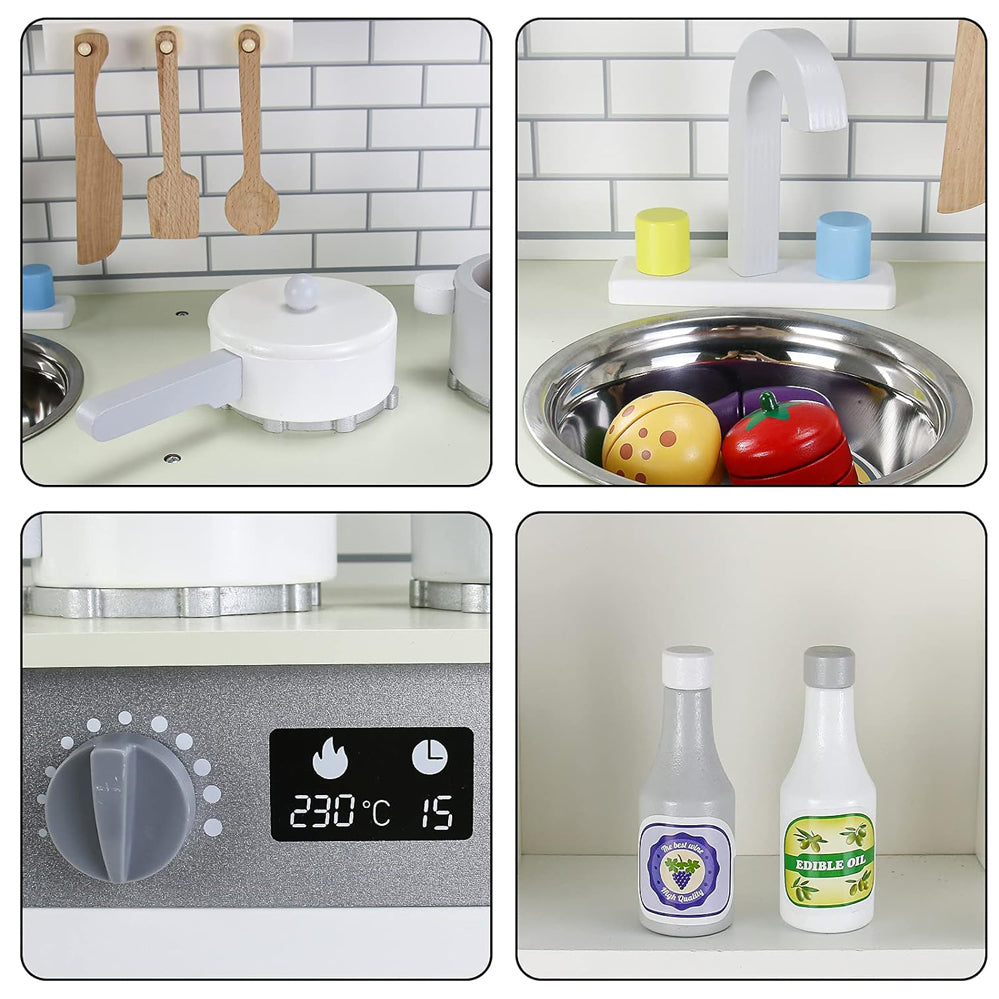 LITTLE STORY Wooden Kitchen w/ Accessories - Grey