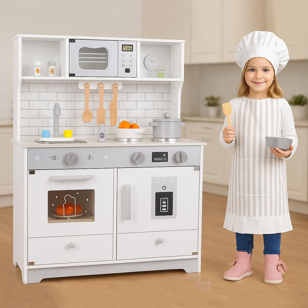 LITTLE STORY Wooden Kitchen w/ Accessories - Grey