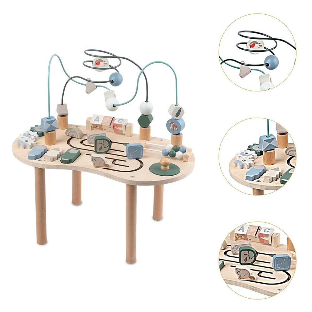 LITTLE STORY Wooden Activity Table Montessori Play - Multicolor