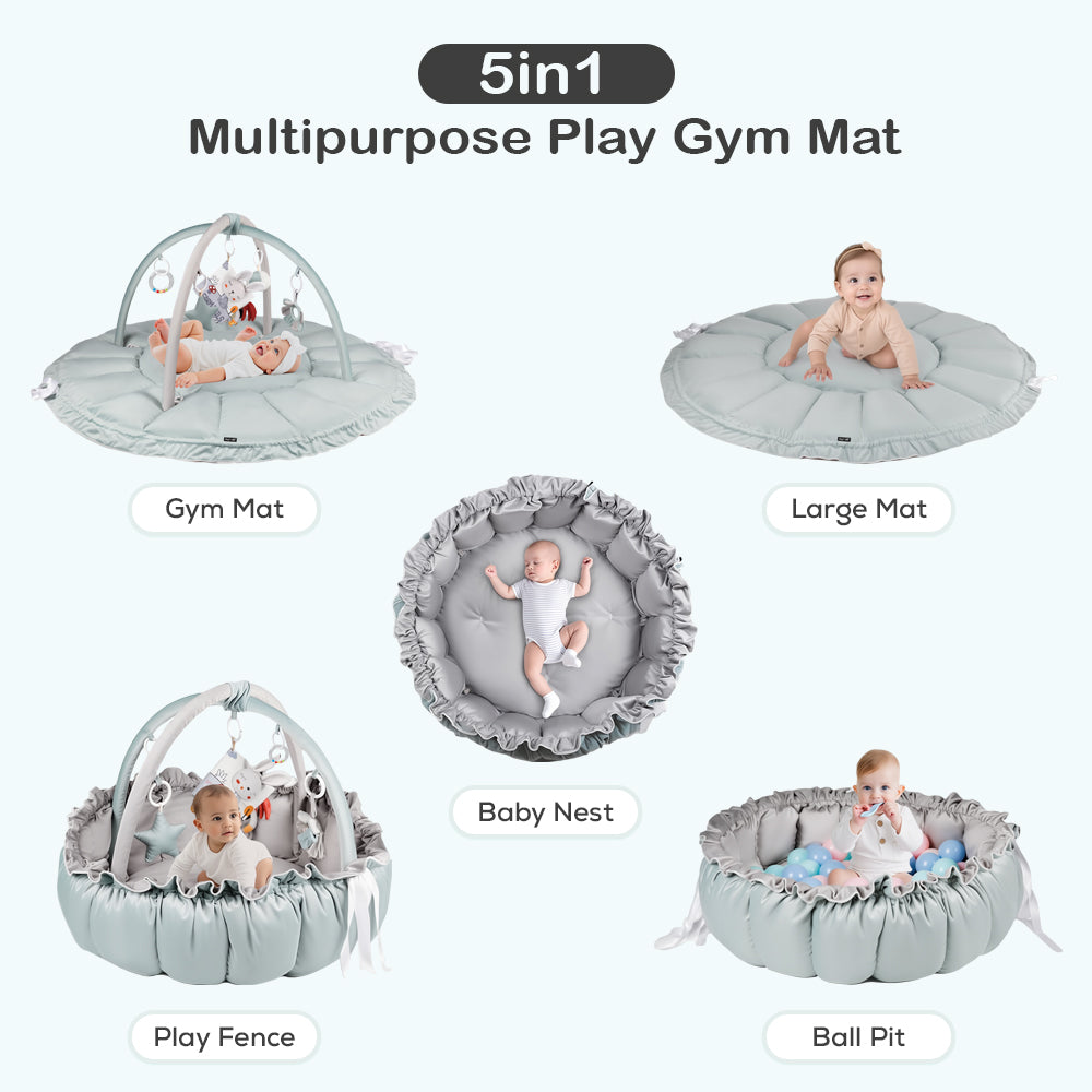 سجادة لعب/صالة ألعاب رياضية ٥ في ١ من ليتل ستوري بيبي - لون نعناعي