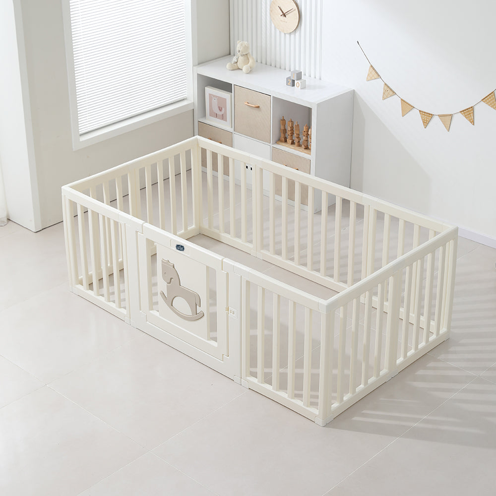Little Story - Portable Playpen w/Door- Horse White