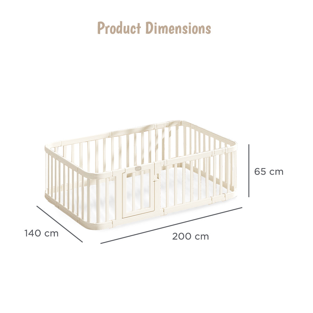 حظيرة لعب ليتل ستوري 140 × 200 سم كبيرة - بيضاء