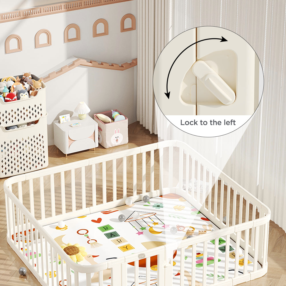 حظيرة لعب ليتل ستوري 140 × 200 سم كبيرة - بيضاء