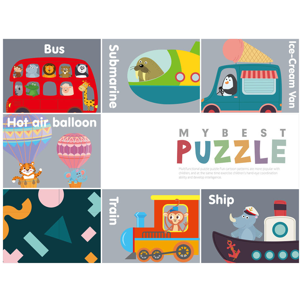 LITTLE STORY 20 - in - 1 Matching Puzzle Educational & Fun Game - Transport