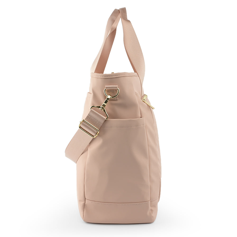 LITTLE STORY Quilted Mommy Diaper Bag w/ Changing Mat - Pink