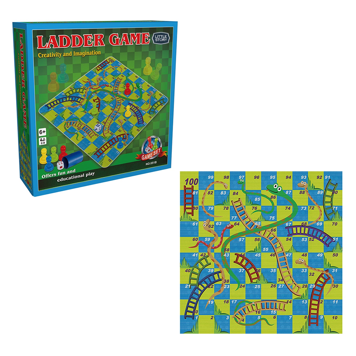 LITTLE STORY Snakes and Ladders Set - Multicolor