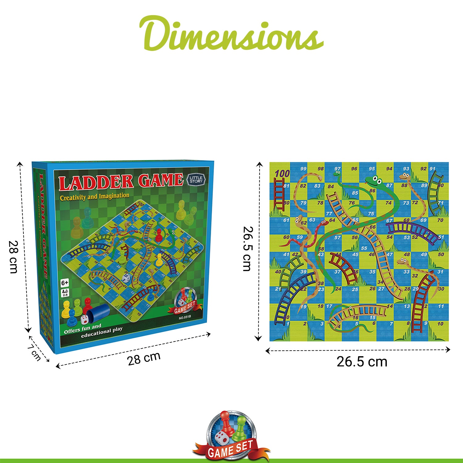 LITTLE STORY Snakes and Ladders Set - Multicolor