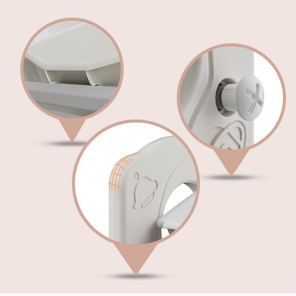 قصة صغيرة - تخزين ألعاب الأطفال مع 6 صناديق تخزين - رمادي أبيض