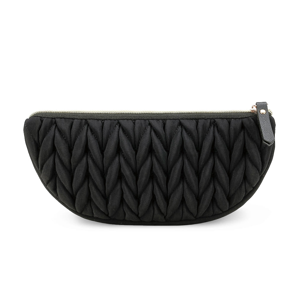 LITTLE STORY Luxe Knit Diaper Bag with Clutch - Black