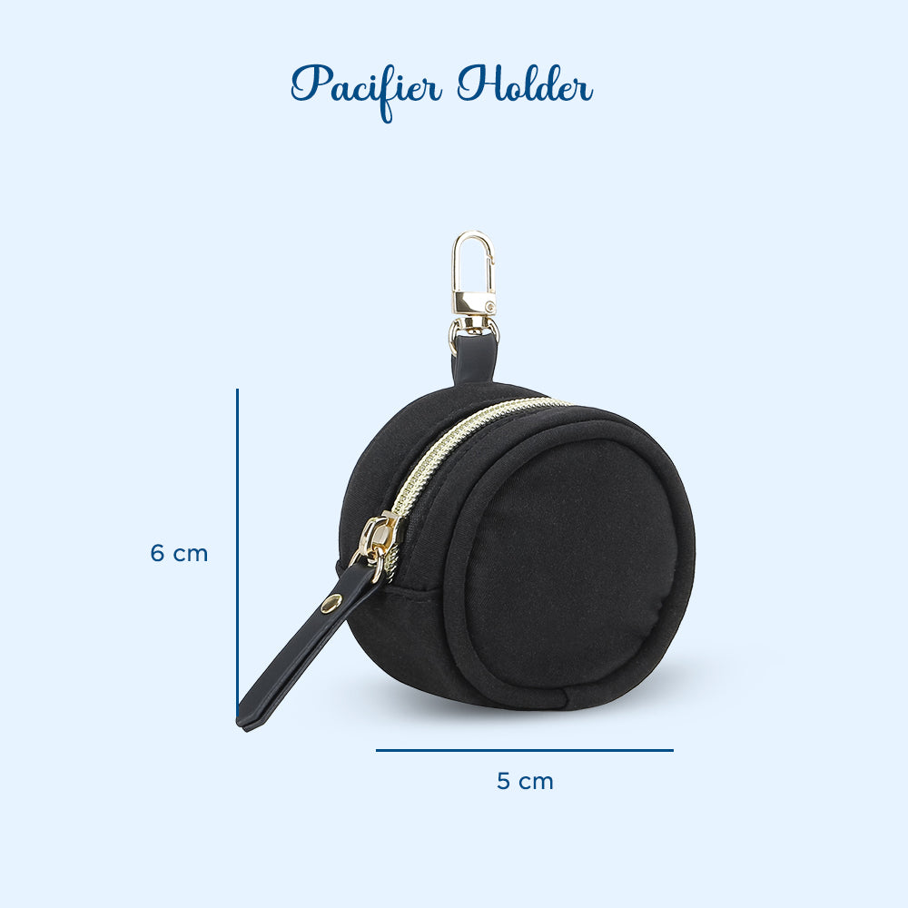 LITTLE STORY Nova Tote with Pacifier Pod - Black