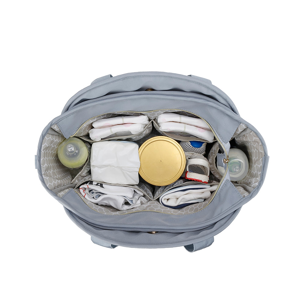 LITTLE STORY Nova Tote with Pacifier Pod - Grey