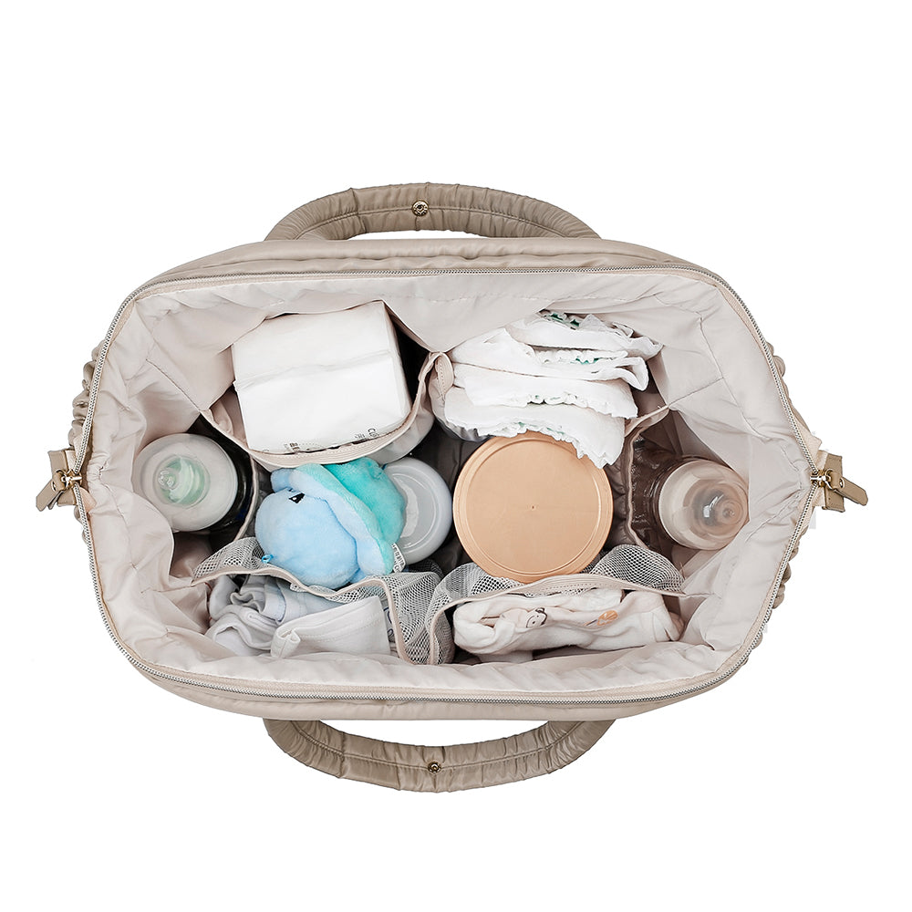 LITTLE STORY Elva Diaper Bag with Stroller Straps - Beige