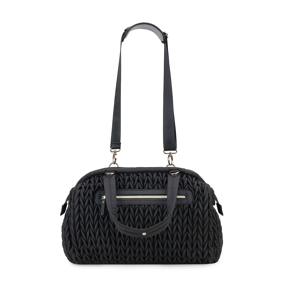 LITTLE STORY Elva Diaper Bag with Stroller Straps - Black