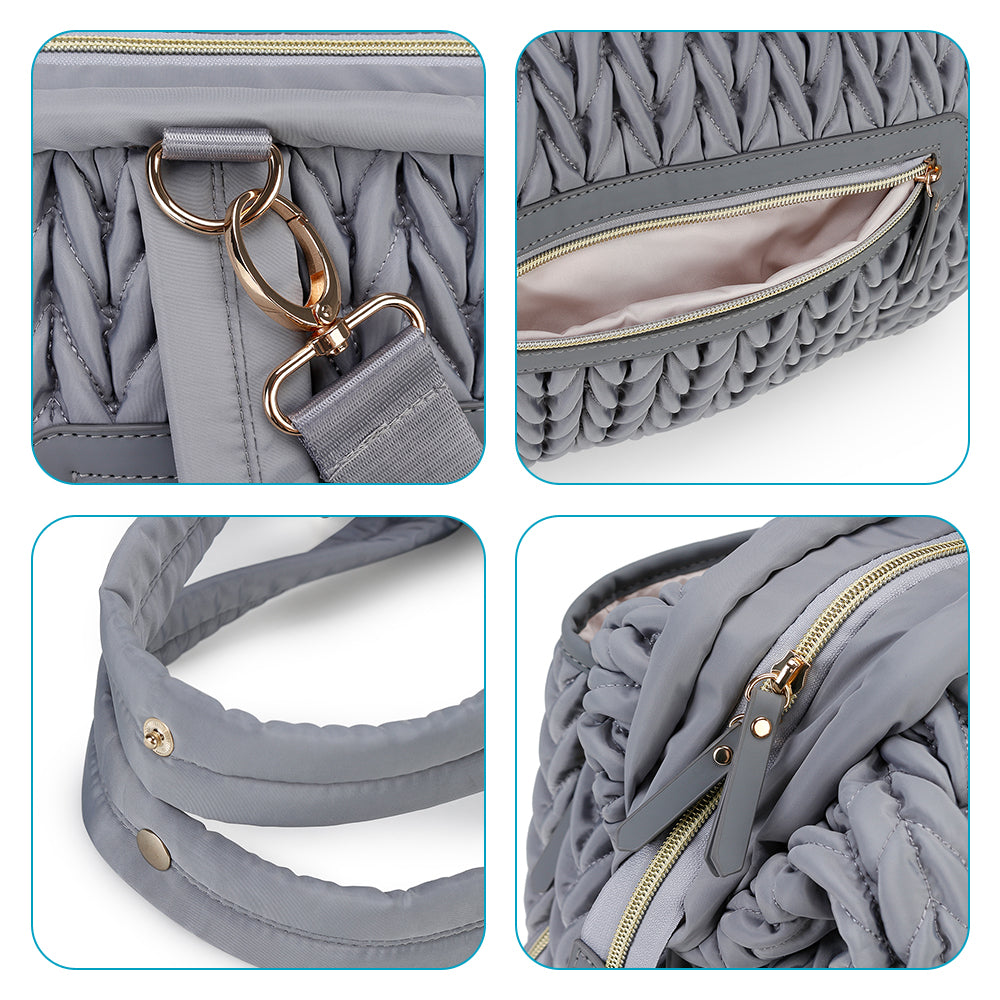 حقيبة حفاضات إيلفا من ليتل ستوري مع أحزمة عربة الأطفال - رمادي