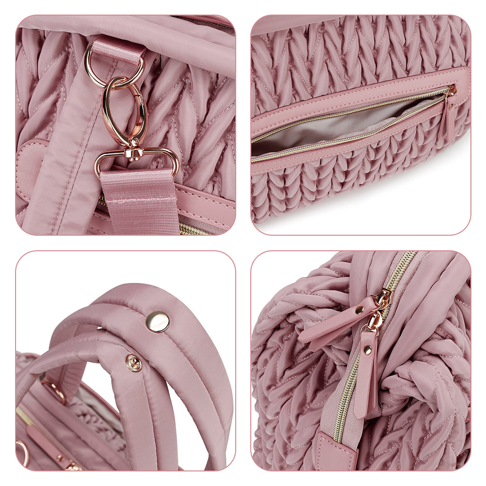 LITTLE STORY Elva Diaper Bag with Stroller Straps - Pink