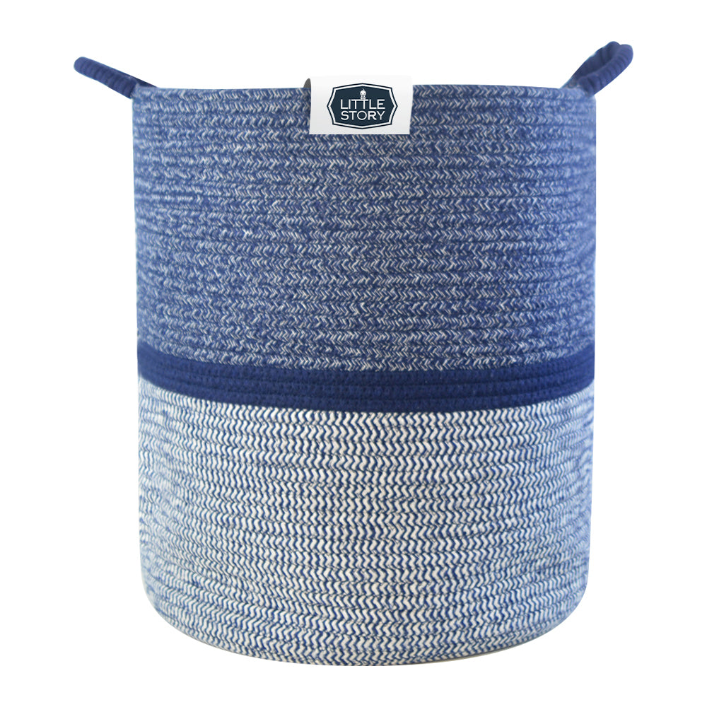 LITTLE STORY - Cotton Rope Diaper Caddy XL - Blue