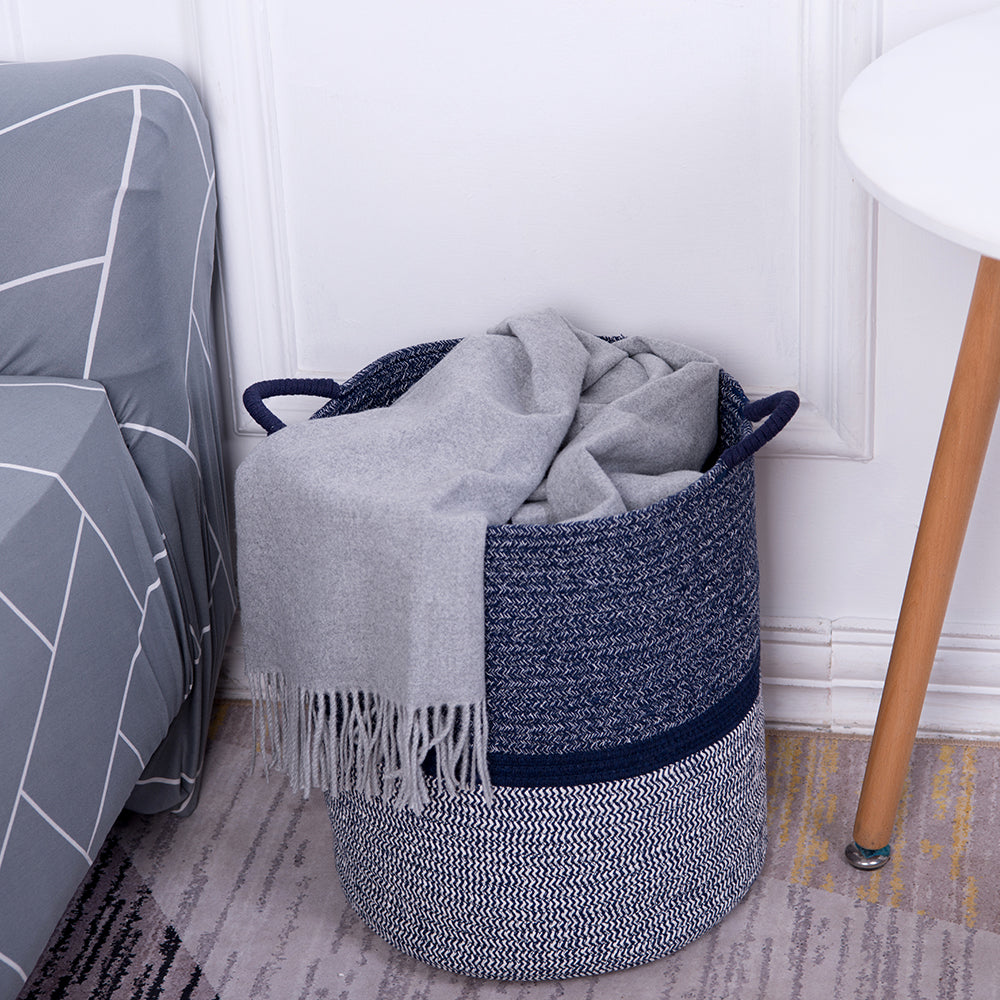 LITTLE STORY - Cotton Rope Diaper Caddy XL - Blue