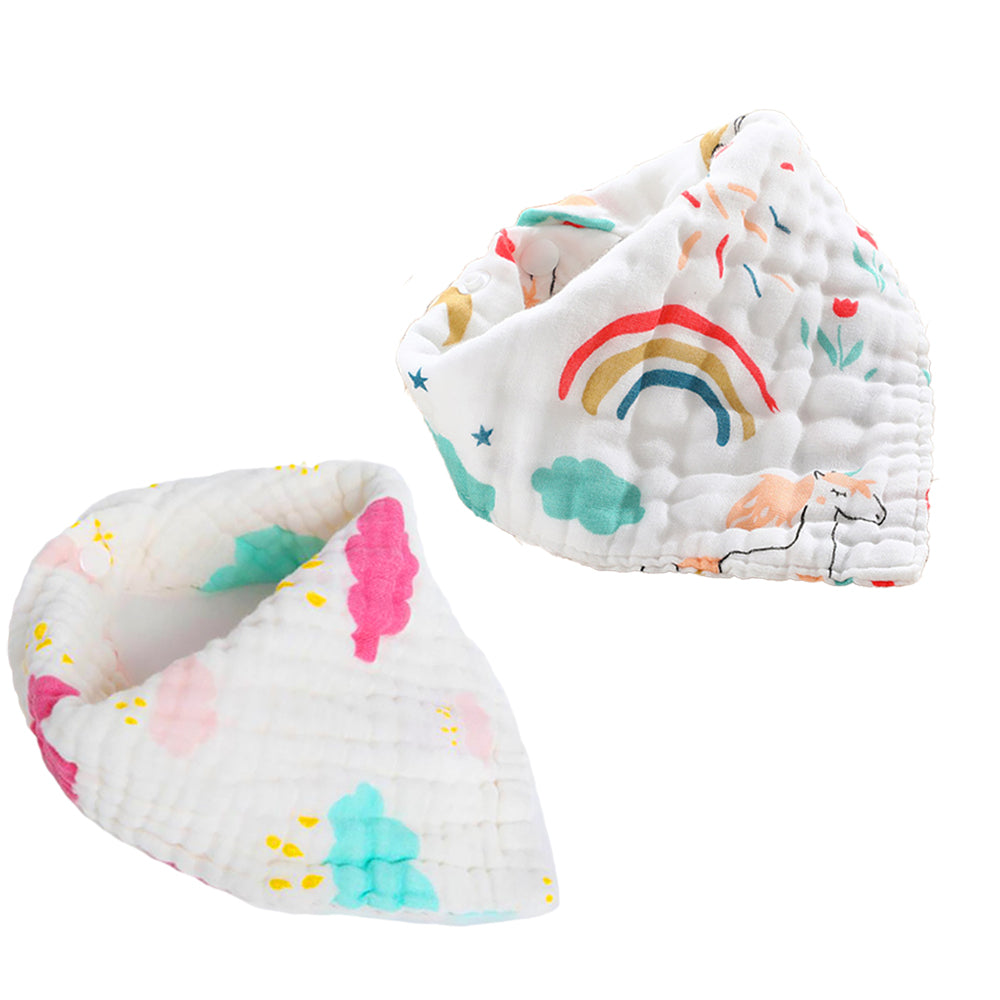 LITTLE STORY - Muslin Bandana Bibs - Set of 2 - Unicorn