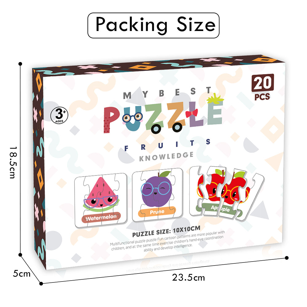 LITTLE STORY 20 - in - 1 Matching Puzzle Educational & Fun Game - Fruits